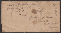 US Stampless Slave Carried Cover to Fincastle, 1.5