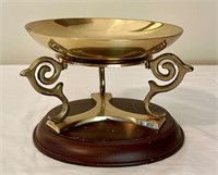 Vintage Brass Raised Soap or Candle Holder Bowl