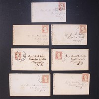 US Stamps 10 Covers 1850s fancy embossed ladies co