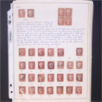 Great Britain Stamps #33 Plate Number study, 140+