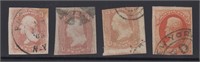 US Stamps Imperf group, interesting 4 stamps, like