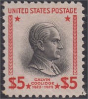US Stamps #834 Mint HR $5 Prexie, President Coolid