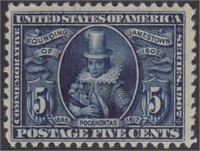 US Stamps #330 Mint LH 5 cent Jamestown CV $150