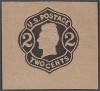 US Stamps #W47 Mint cut square (wrapper) 1863 2c J