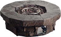 Teamson Home Round Stone Look Gas Fire Pit