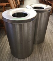 Pair of Frost Stainless Steel Garbage Cans,