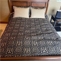 Custom-made Black Damask Blanket & Pillows