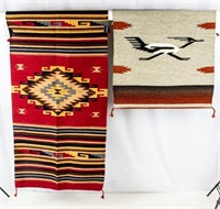 2 Native American Indian Style Rugs Blankets