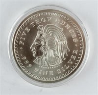 Coin Mexican 5 Troy Ounce .999 Fine Silver