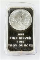 Coin 5 Troy Ounce Silver Bar, Indian Head
