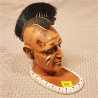 Ceramic Handpainted Indian Head Stand w/ Brush