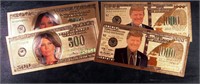 DON & MILANIA TRUMP GOLD FOIL NOTES Lot of 2 each