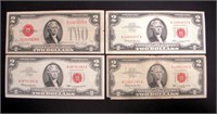 TWO DOLLAR UNITED STATES NOTES Lot of 4