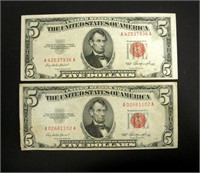 1953 Red Seal Notes Lot of (2)