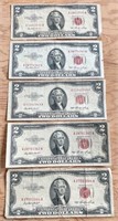 1953's  $2 RED SEAL U.S.Notes Lot of 11