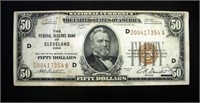 1929 $50 NATIONAL CURRENCY F.R.B. CLEVELAND