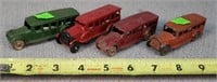 4- 3½" Tootsie Toy Buses
