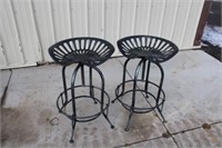 2 steel machinery seat shop stools