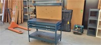 Work Bench with Pegboard back-drop