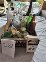 Bottles & Jars in Old Fruit Crate
