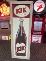 38 x 13” Framed Metal Kik Cola Sign