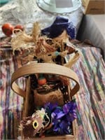 Basket with Fall based Decorative items