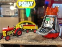 Tin Tractor & Toy Spacecraft