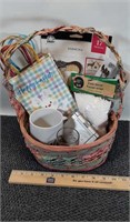 Easter basket with misc items, Easter bags, stenci