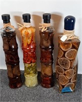 Decorative oil vinegar infused veggies and one