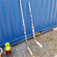 Pair CCM Goalie Ice Hockey Sticks - 1 Newer