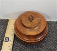 Carved Wooden Covered Bowl