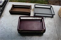Lot of 3 wooden trays