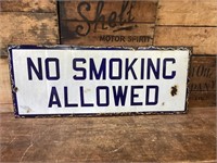 Original Enamel Large No Smoking Sign