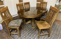 Amish made Oak Dining table /6 chairs