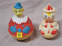 Lot of 2 Vintage Roly Poly Toys