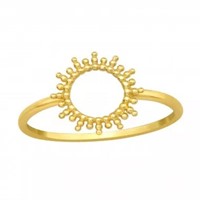 24k Gold Plated Sun Shape Solitaire Ring