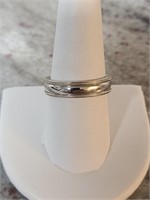 mens sterling silver ring comfort band sz. 9