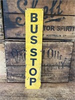 Original Vertical Tin Bus Stop Sign