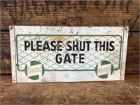 Original Castrol Shut The Gate Tin Sign