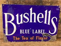 Original Bushells Blue Label Enamel Sign