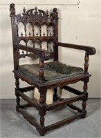 Heavily Carved Ornate Gothic Chair