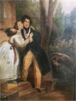 Antique Portrait Embracing Couple