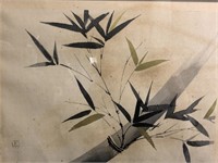 Signed Vtg Chinese Bamboo Ink Wash