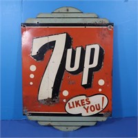 Vintage 7-Up Metal Sign 19x14"