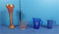 Shirley Temple Cobalt Glass Pitcher, Carnival &