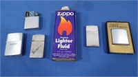 5 Vintage Zippo Lighters, Empty Zippo Lighter