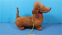 Battery Operated Fabric Covered Tin Toy Dachshund