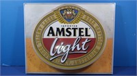 Vintage Amstel Light Plastic Bar Sign 18x14
