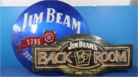 2 Metal Jim Beam Bar Signs 29x12 (Back Room)-23"