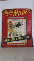 Vintage Metal Chesterfield Cigarettes Sign (lots